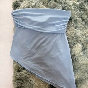 Urban Outfitters Light Blue Asymmetrical Crop Top